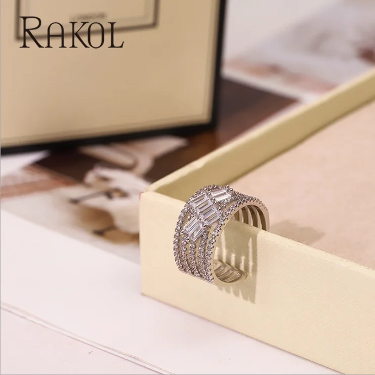 RAKOL Новое поступление корейский стиль микро-циркон многослойное простое модное