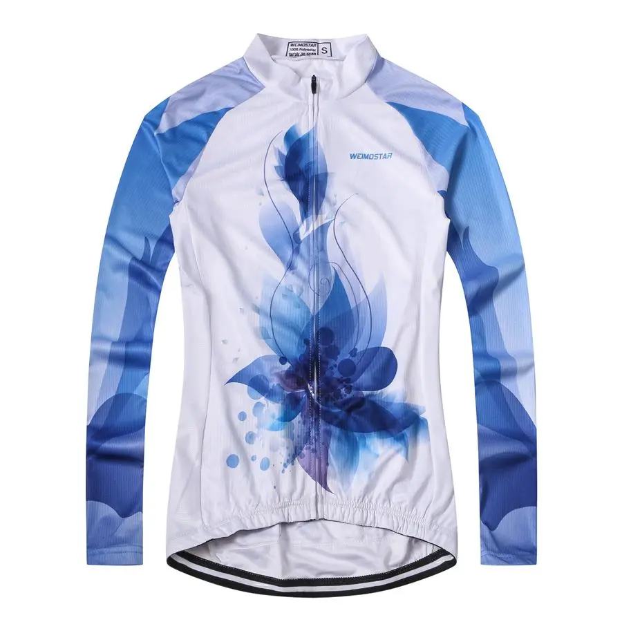 Flowers Shirt Weimostar Women Long Sleeve Cycling Jersey cycling clothing Bike MTB Tops Breathable Clothing Jackets | Спорт и