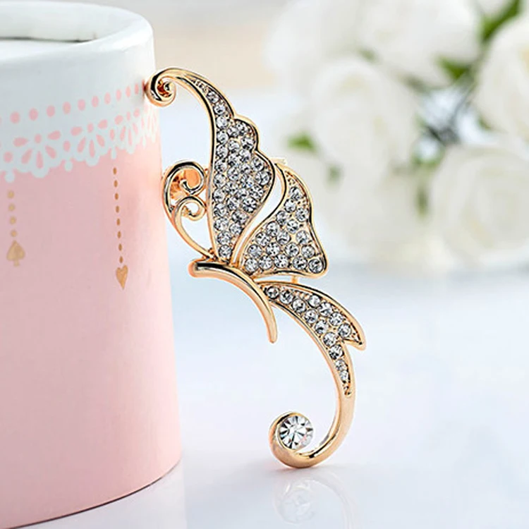 2017 Outstanding Bijouterie Cute Butterfly Rhinestone Ear Cuff Clip Cartilage Earring Fashion Accessories | Украшения и