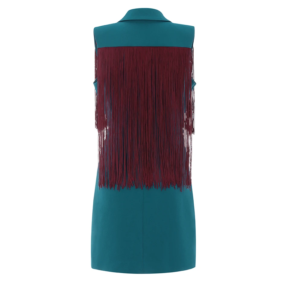 2020 Новое поступление женские платья с кисточками длинным рукавом элегантные