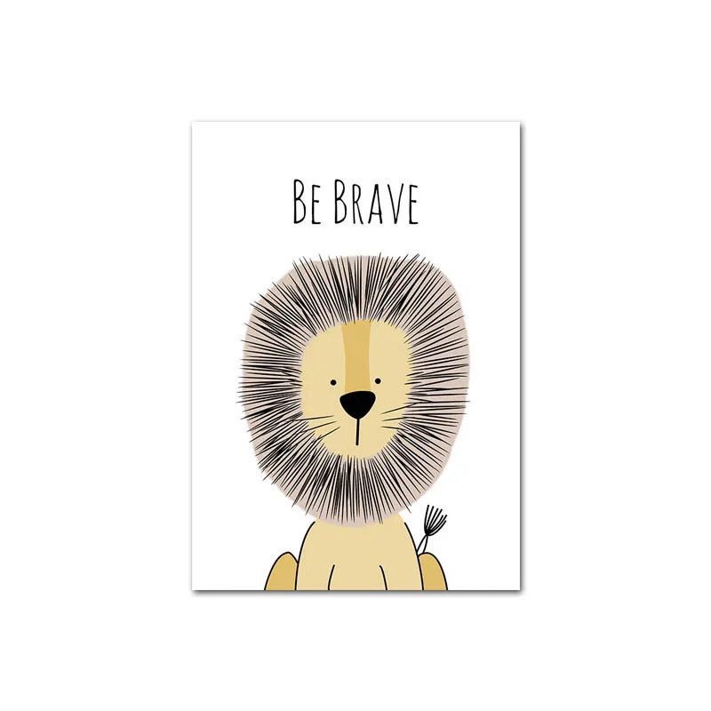 Picture 6 Baby Nursery Wall Art Poster Zebra Lion Canvas Wall Art Print Animal Painting Decorative Picture Nordic Kids Bedroom Decoration - Цвет: Picture 6