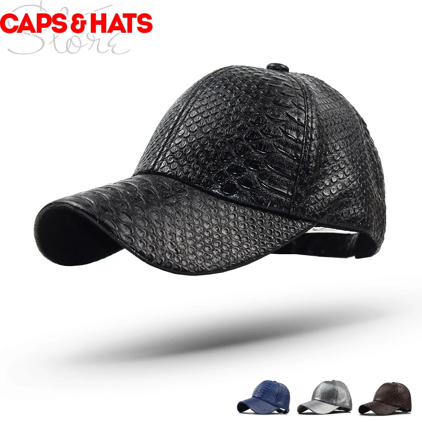 Корейский змеиная кожа из искусственной кожи кожаная кепка крокодил принт утка