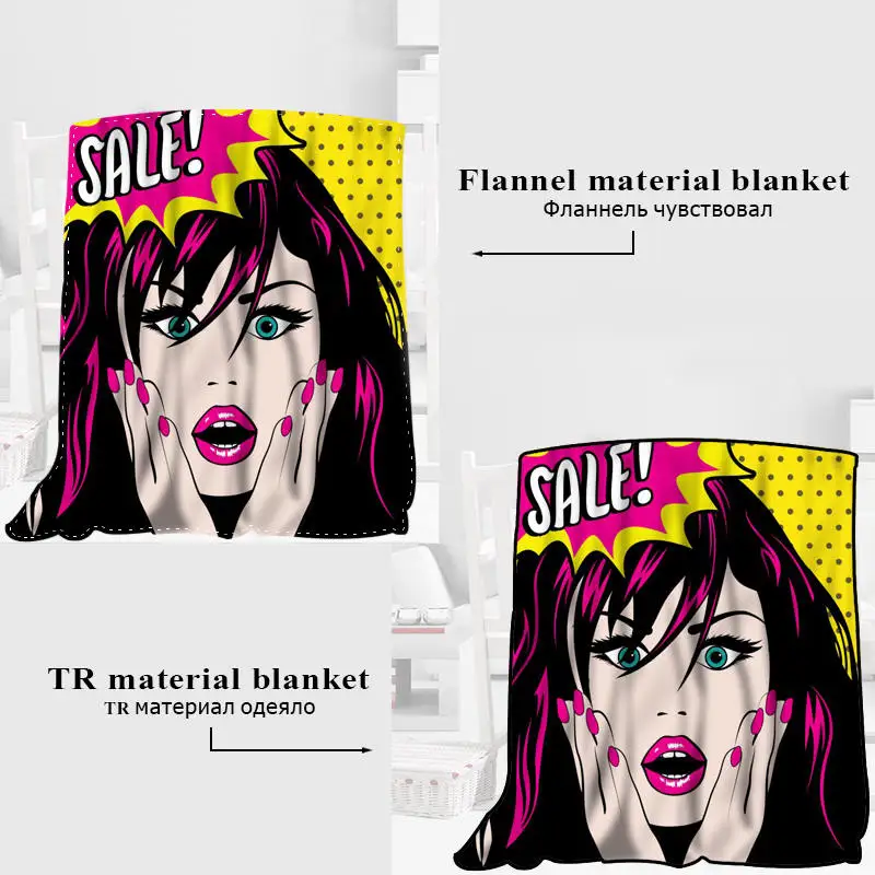 Сделанное на заказ комиксное одеяло в стиле поп арт Манта фланелевое для