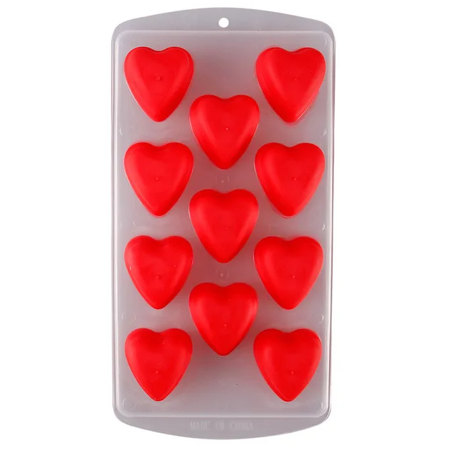 11 Cup Heart Милые силиконовые формы для шоколада, ледяной кубик, лоток для замораживания, барный пудинг, желе, красочные кухонные инструменты - Цвет: 11 Cup Heart