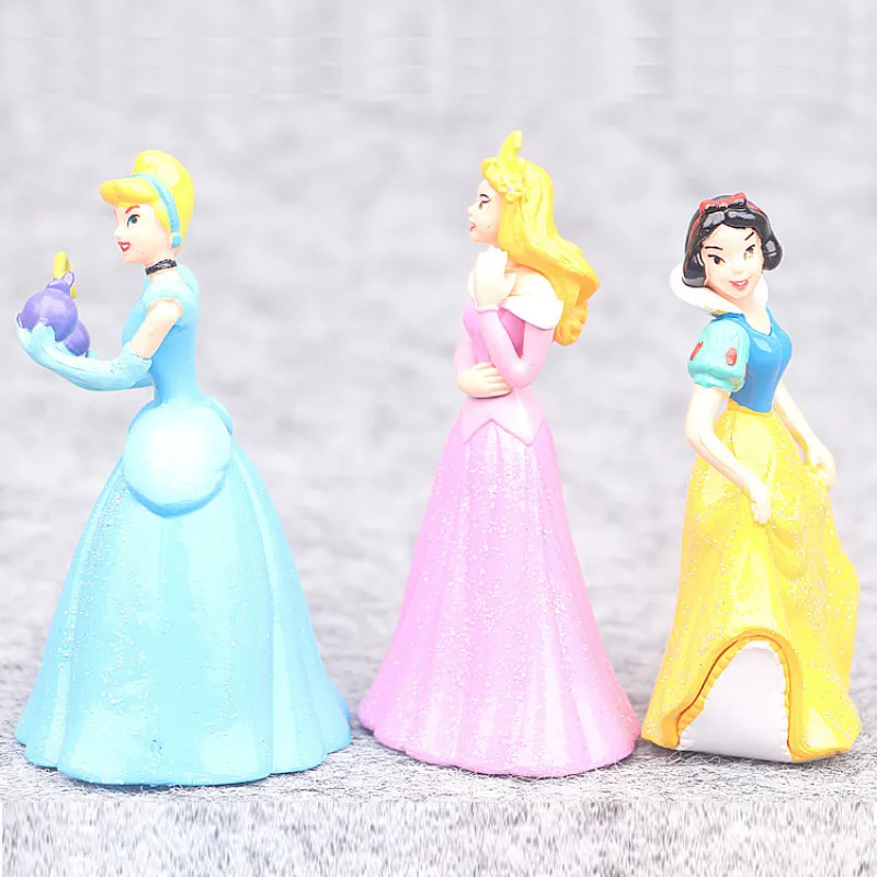 Disney 6 шт./лот 8 см игрушки принцессы Белоснежка Белль Аврора Ариэль Золушка Алиса