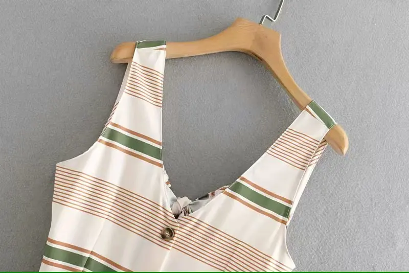 Женское милое Полосатое платье без рукавов с бантом и открытой спиной женское
