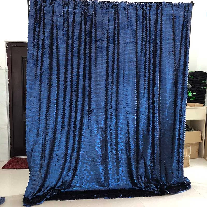 navy blue 17 цветов бесшовные 18 мм большой занавес с блестками фон для свадебной вечеринки праздник день рождения события - Цвет: navy blue