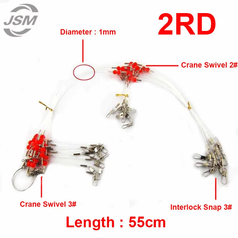JSM 12 шт. 35 см 55 нейлоновые монофиламентные рыболовные поводки 2 для спиннинга