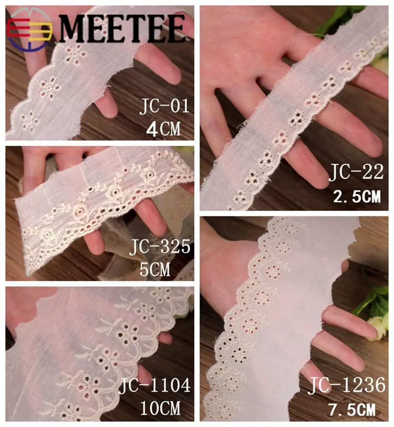 Meetee 5 ярдов/партия 2 Высота каблука 10 см или белое кружево с хлопковой вышивкой