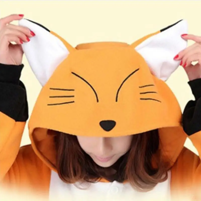 GotoseeUUnisex пижамы для взрослых кигуруми косплей костюм животного Onesie лиса одежда