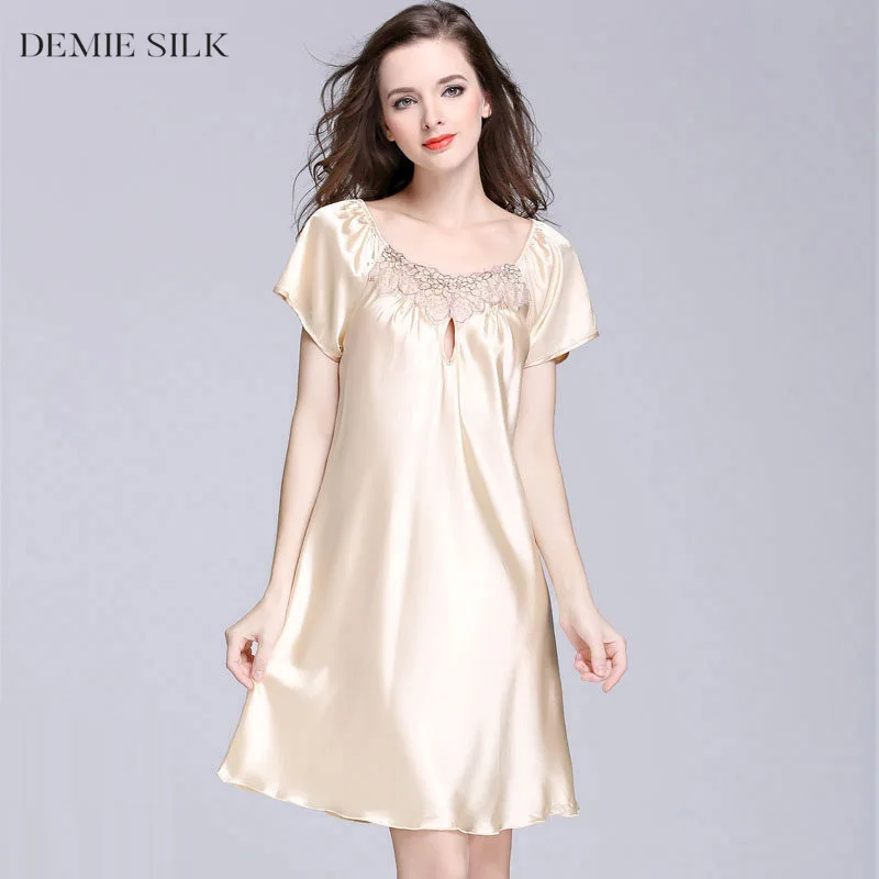 Demiesilk Для женщин имитация шелка летом трусы одноцветное Цвет кружева круглый