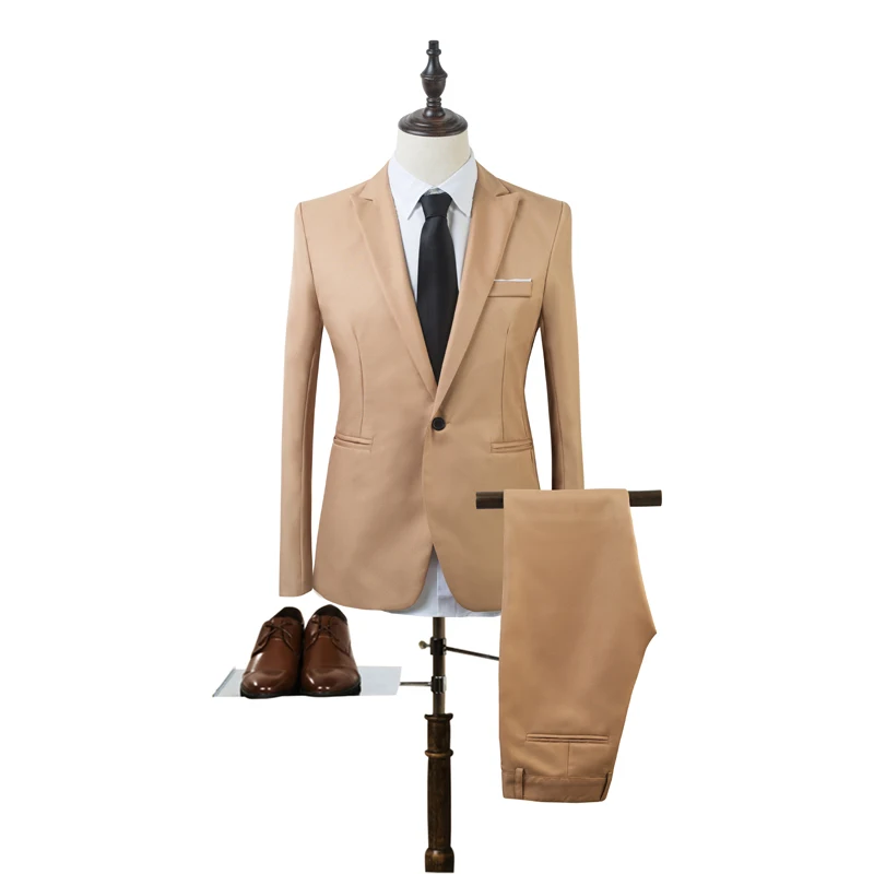 

Mens Wedding fashion Brand Suits Tuxedo Set Slim Fit Man Suits Blazer Masculino hot sale Suit For Men Groom wedding dress