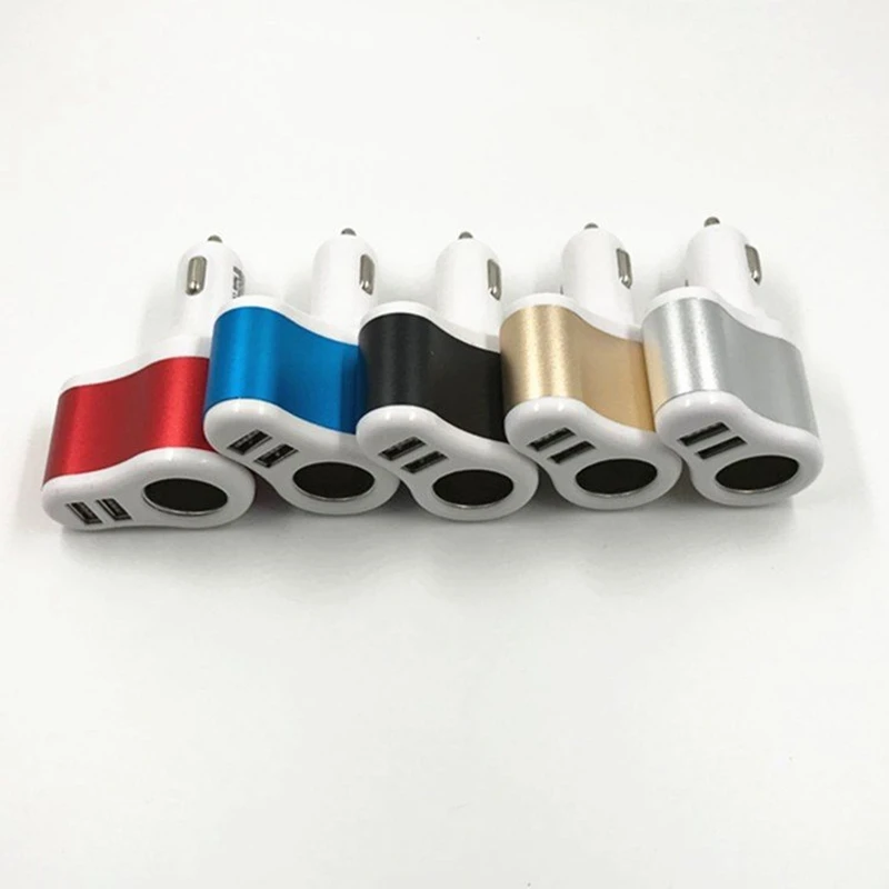Устройство для автомобиля с двумя портами USB для зарядки для мобильного телефона, планшета, автомобильный-Зарядное устройство с двойным USB адаптер с указателем светильник сигареты светильник er разъем