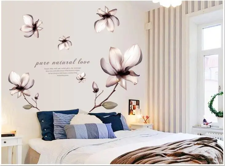 Новое поступление романтические фантазийные настенные наклейки с цветами на