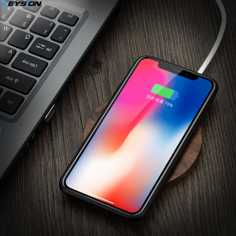 Беспроводное зарядное устройство KEYSION Qi 10 Вт деревянная подставка для быстрой