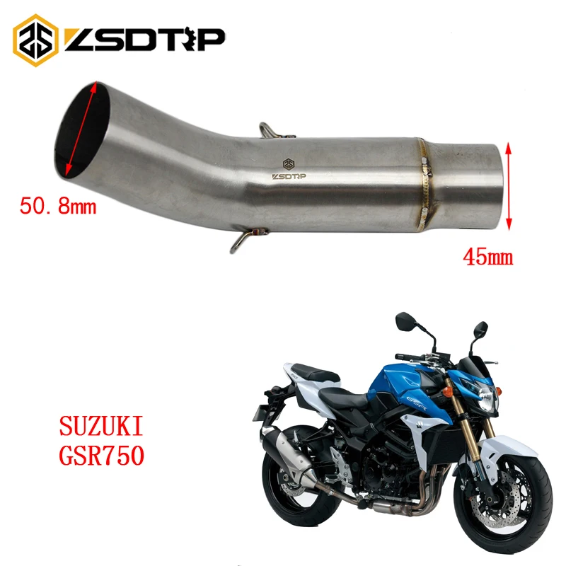 ZSDTRP средняя выхлопная труба мотоцикла для Suzuki GSR750 без выхлопных газов|motorcycle exhaust
