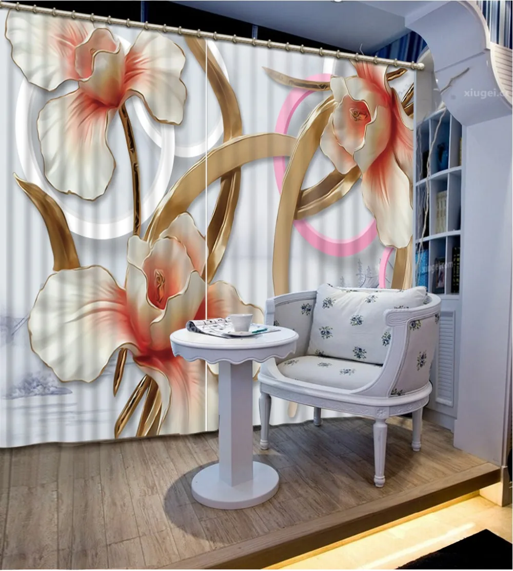 Шторы блэкаут на окна Роскошные 3D занавески для спальни гостиной офиса гостиницы