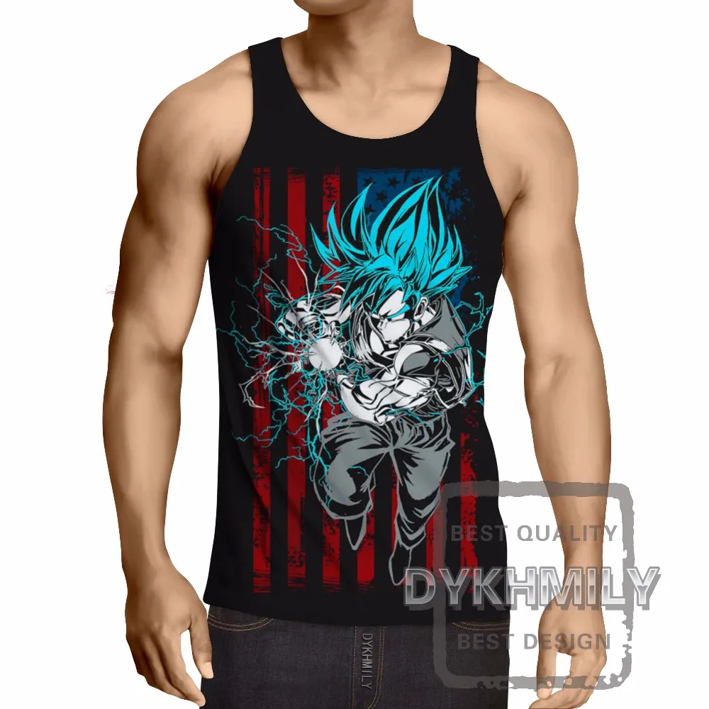 Новое поступление 2017 года Для мужчин модная летняя майка Dragon Ball Z Бодибилдинг