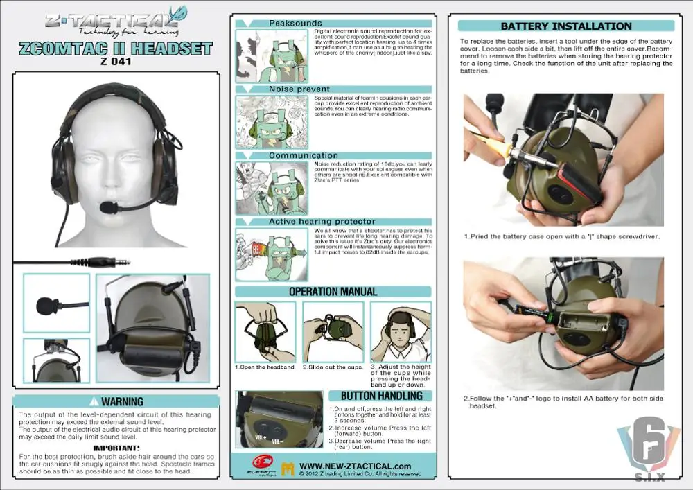 Z TAC Peltor Comtac II наушники военный страйкбол элемент тактическая гарнитура U94 PTT для Kenwood Midland