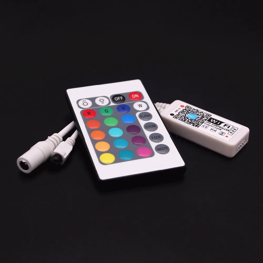 DC 12V Мини WIFI LED RGB контроллер с ИК 24Key пульт дистанционного управления со смартфона