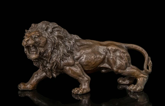 SCY JP S1150 Арт Деко скульптура Мужской Лев Африка животное бронзовая статуя|statue