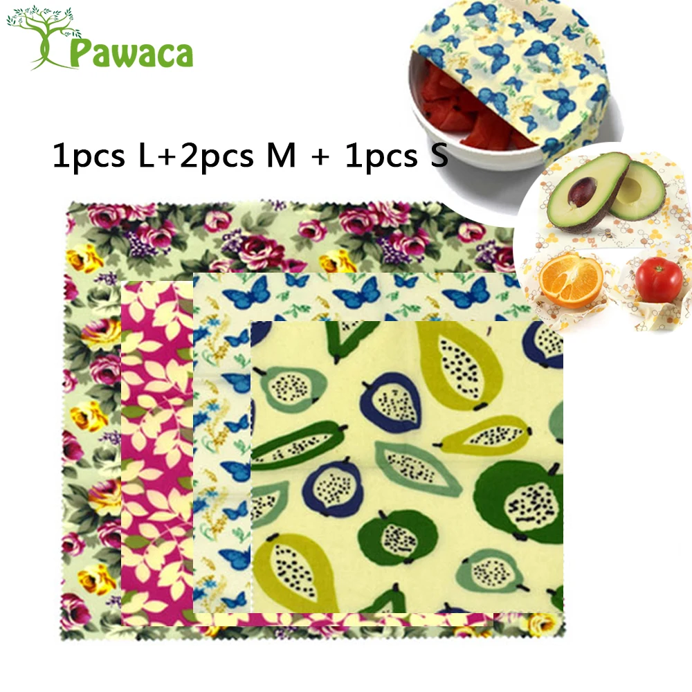 4 шт. Экологически чистая пищевая упаковка для пчелиного воска ткань сохранения