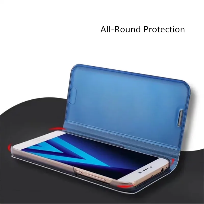 Роскошные кожаные зеркальные флип Чехлы для Samsung Note 8 S8 PLUS S9 S6 S7 EDGE с подставкой