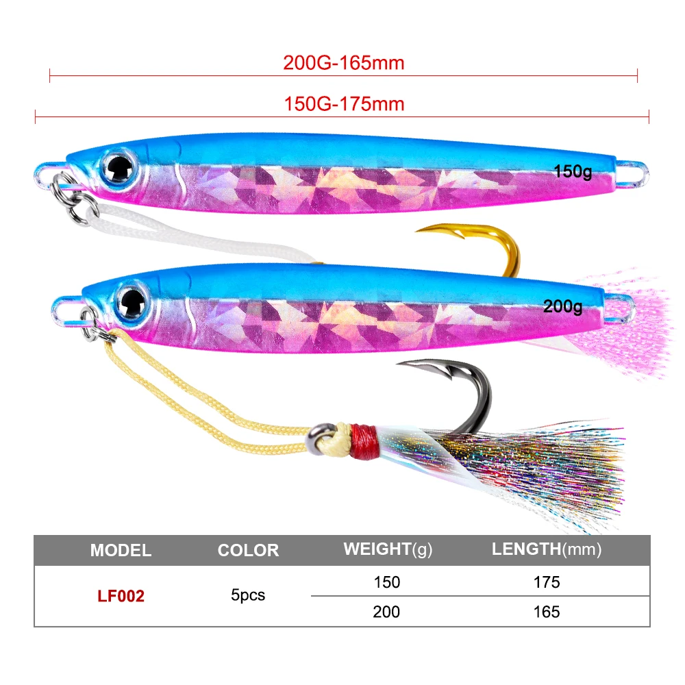 5pcs/lot Lead Fish 80g-100g-150g-200g Fishing Lures 5 color Bait 16.5cm-6.5&quot Casting Lure Deep sea Jig Tackle | Спорт и