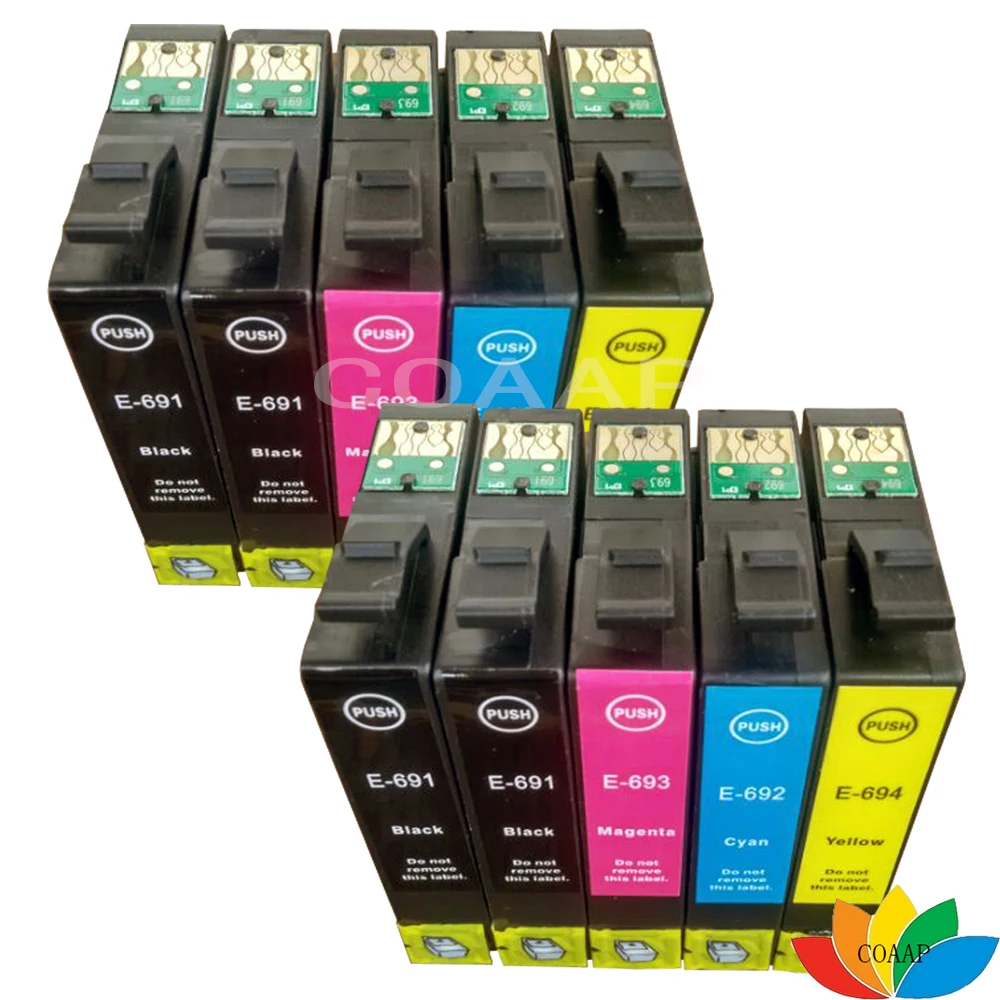10 упаковок чернил для совместимых Epson 69 T069 Stylus C120 CX5000 CX6000 CX7450 CX8400 CX9400 (2 комплекта +