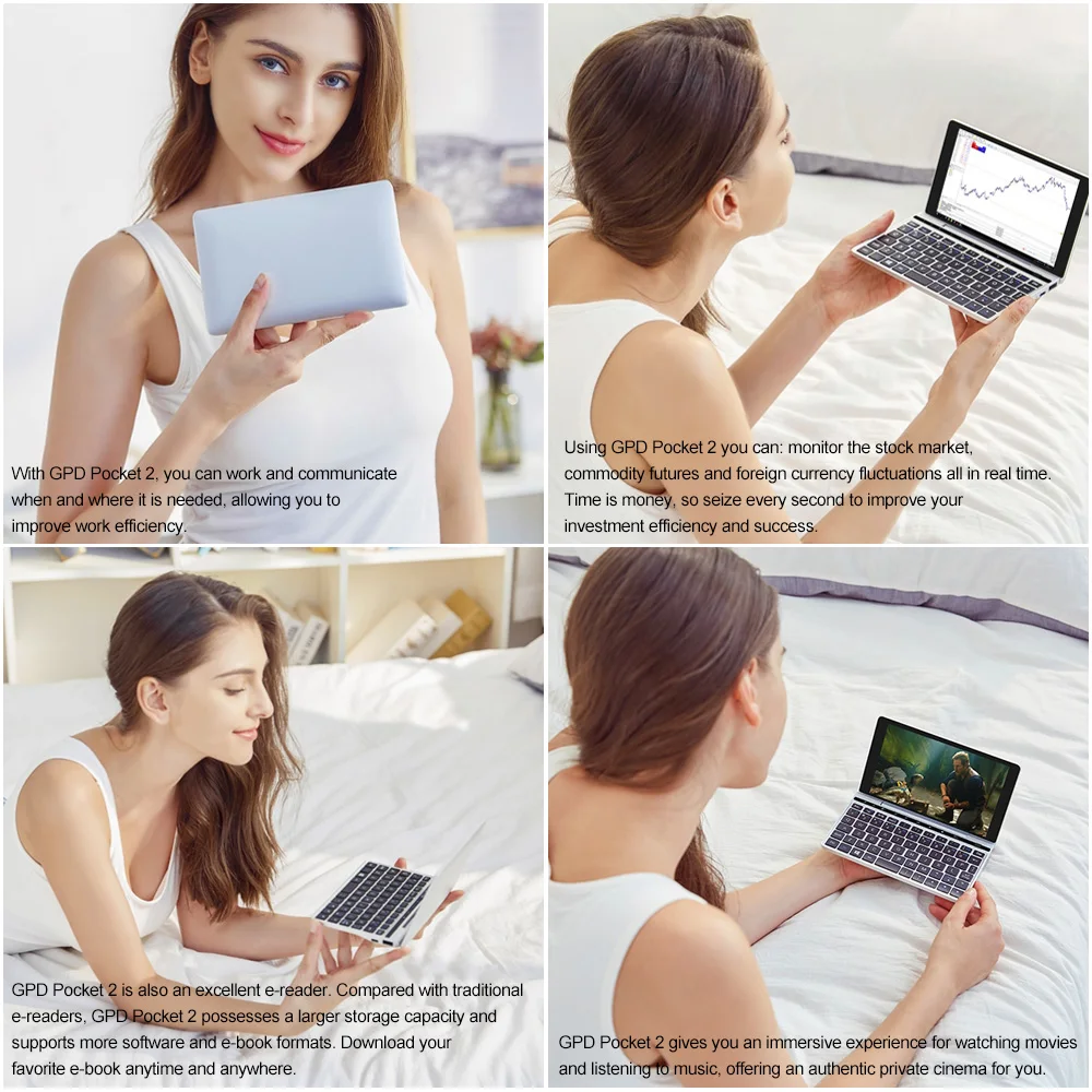 GPD Pocket 2 Pocket2 7 дюймов Мини ноутбук планшетный ПК Windows 10 64 бит Intel Core m3-7y30 ноутбук 8 ГБ/128 ГБ 2,4G& 5G WiFi BT 4,1