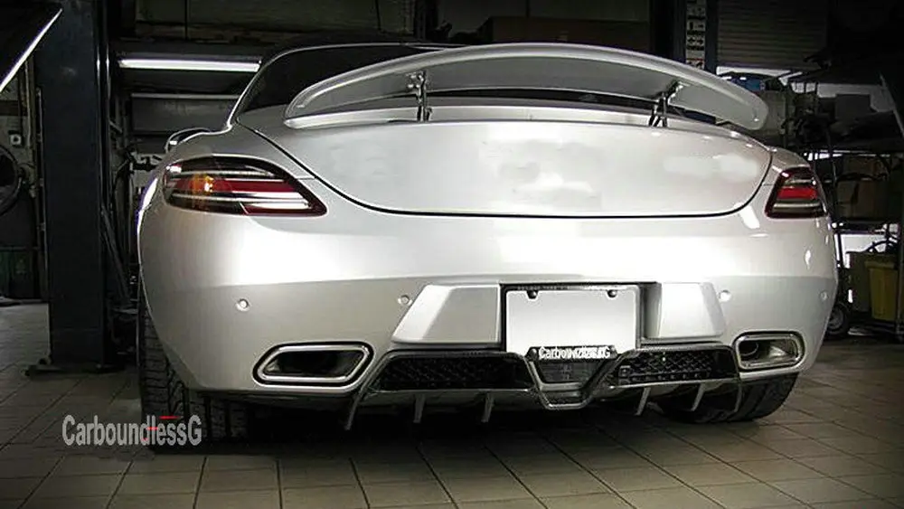 Стиль renntech углеродное волокно задний бампер спойлер, диффузор для Mercedes BENZ SLS R197 AMG 2011 2012 2013 тюнинг-пакет