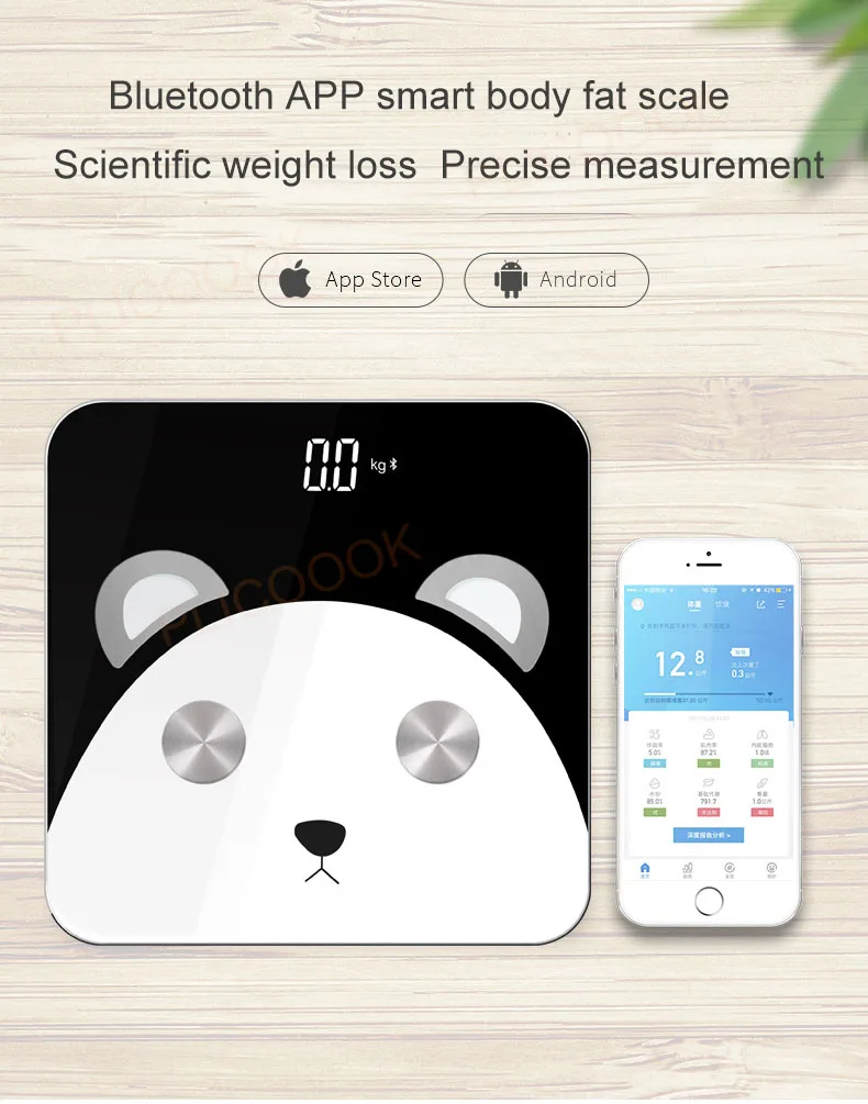 Panda электронные умные весы для ванной тела Fat mi стальные весы цифровой Bluetooth баланс Международный приложение PK Xiao mi