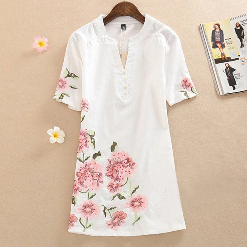 maxi Dress 2017 платья сарафан Мода Вышивки женская одежда Плюс размер летние женские