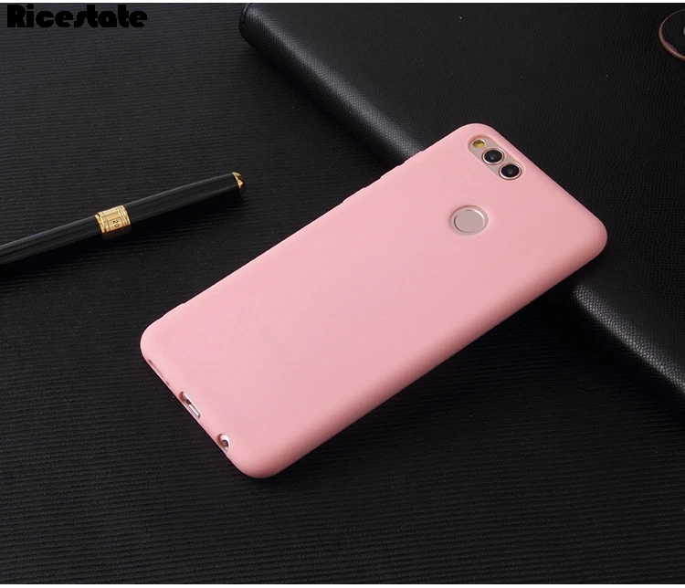 Чехол для huawei Honor 7X чехол Honor7X Кристальный ТПУ и матовый чехол Honor 7X задняя крышка Защитный Кожаный силиконовый чехол - Цвет: Розовый