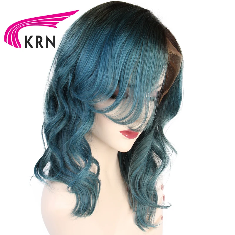 КРН Омбре цвет Предварительно сорванные кружевные передние человеческие волосы