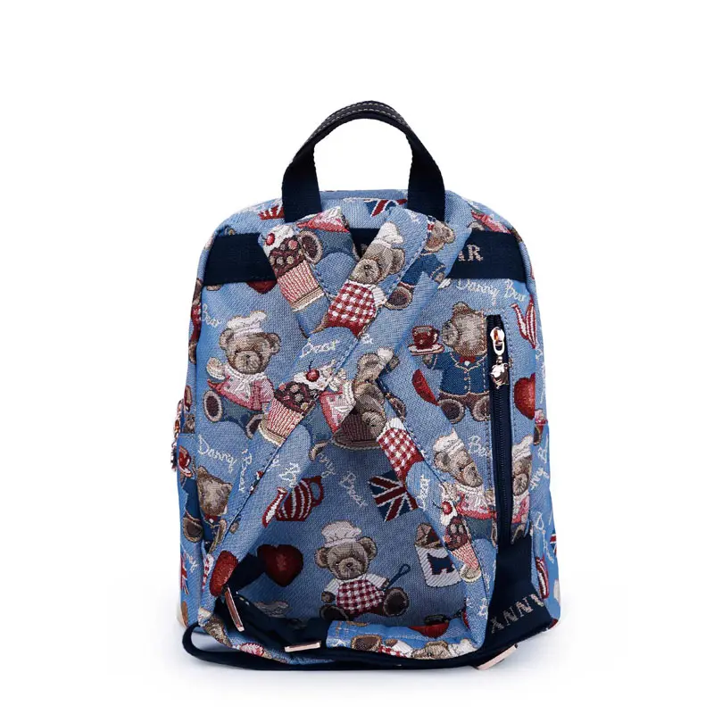 Danny Bear для девочек подростков синий маленький Рюкзаки повседневные школьников