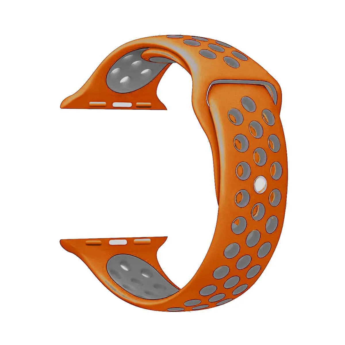 Orange gray Силиконовый ремешок для Apple Watch 42 мм, 38 мм, 44 мм, 40 мм, Браслет Apple watch, ремешок-адаптер для iwatch 4, 3 и 2 Ремешки для наручных часов - Цвет ремешка: Orange gray