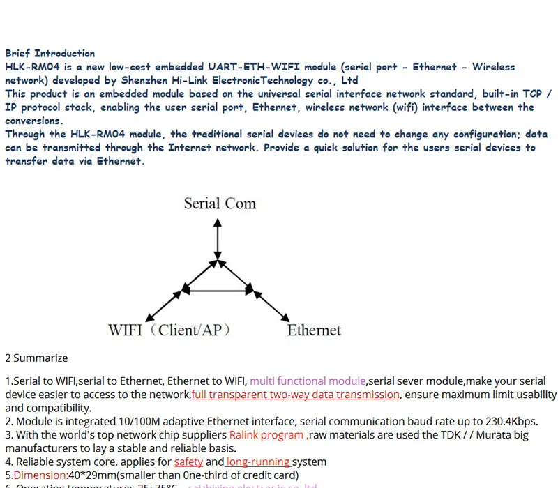 Беспроводной Wi-Fi Модуль Uart последовательный порт RS232 RS485 к Ethernet модуль Плата RM04 комплект разработки промышленного класса Интеллектуальный Hom