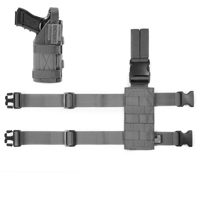 Gray OneTigris тактический Molle падения ноги платформы и пистолет кобура страйкбол Пейнтбол Правша кобура - Цвет: Gray