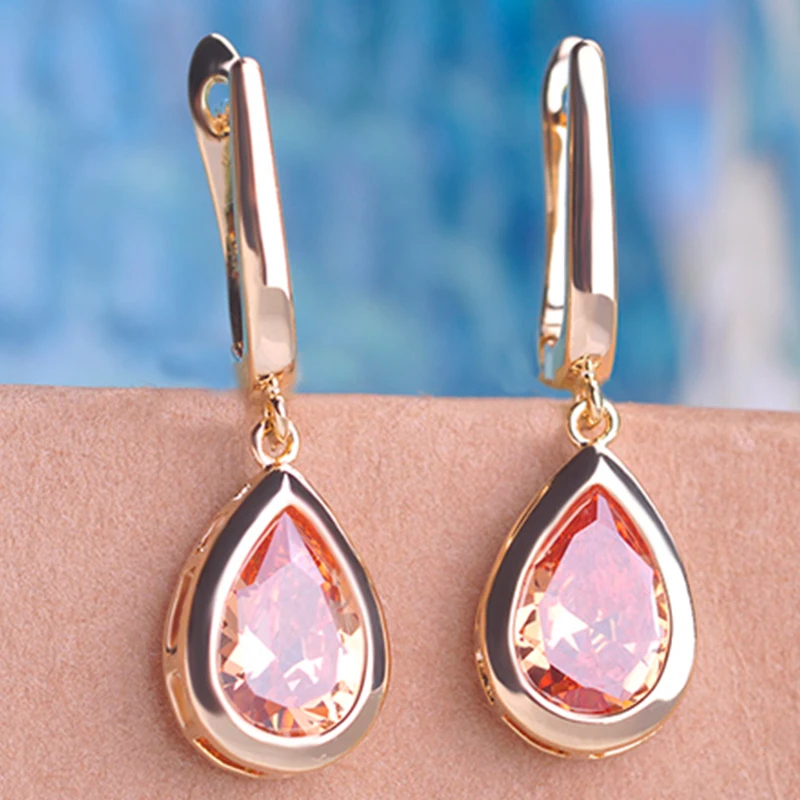 Шесть цветов серьги-капли с цирконием для женщин и девочек английский крючок