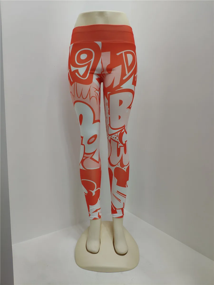 Sport Leggings Women Fitness Yoga Pants Cartoon Print Breathable Gym Jogging Running Tights Wear | Спорт и развлечения