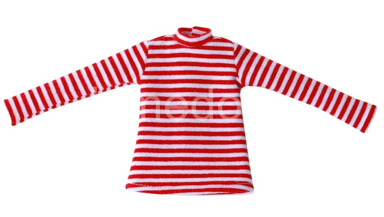 Long-sleeve T-shirtA 1 комплект 1/6 Blyth одежда в полоску с длинными рукавами, футболки+ с милым клубничным принтом Юбка в полоску для Licca, кукла Middle Blyth Костюмы - Цвет: Long-sleeve T-shirtA