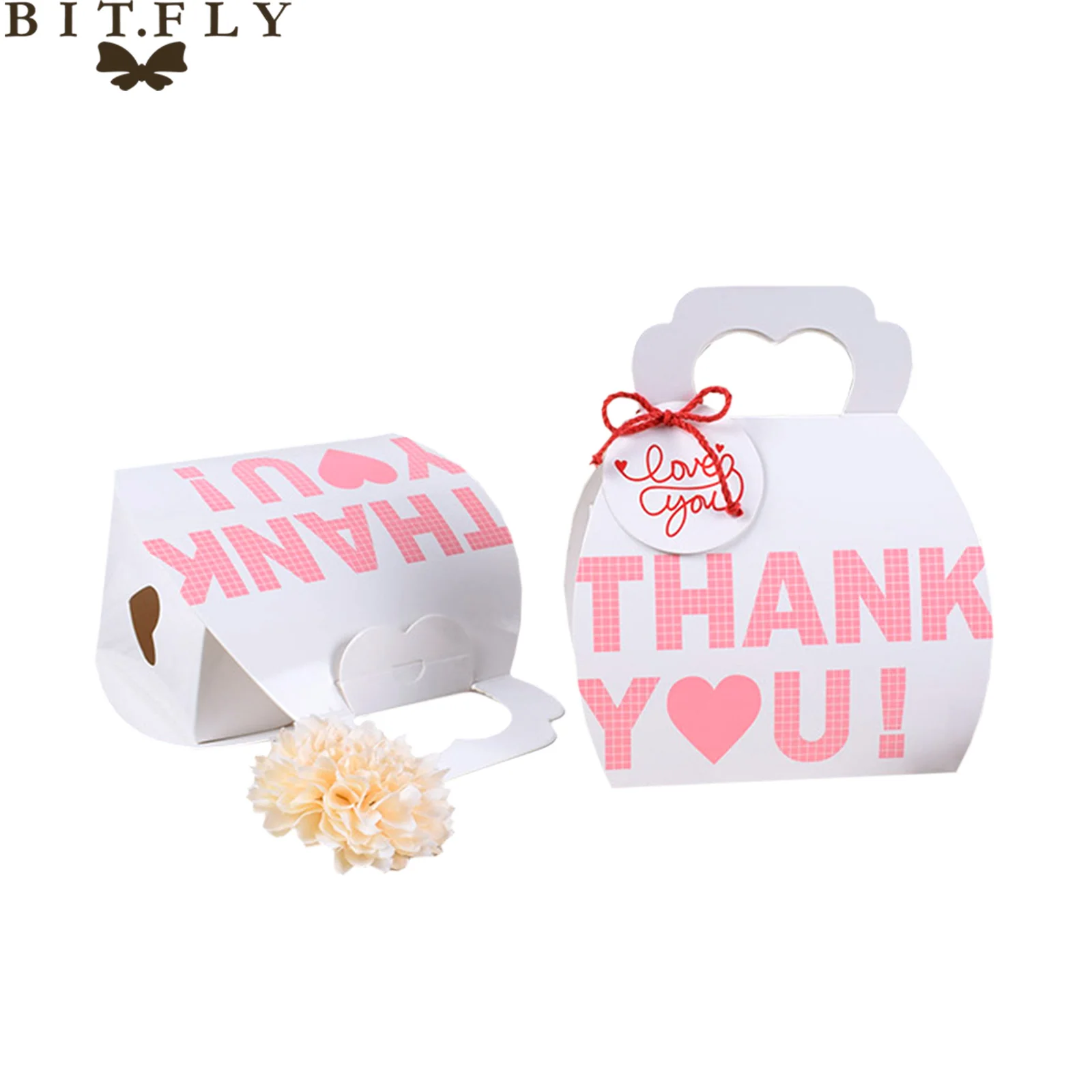 5 шт. креативная бумажная сумка с принтом спасибо конфетная коробка подарочные
