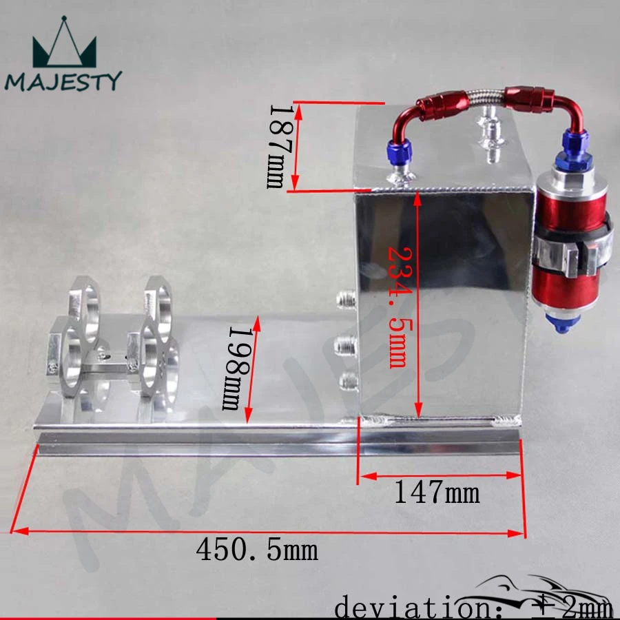 Полированная перенапряжения топливного бака 5L AN6 арматура + крепление насоса