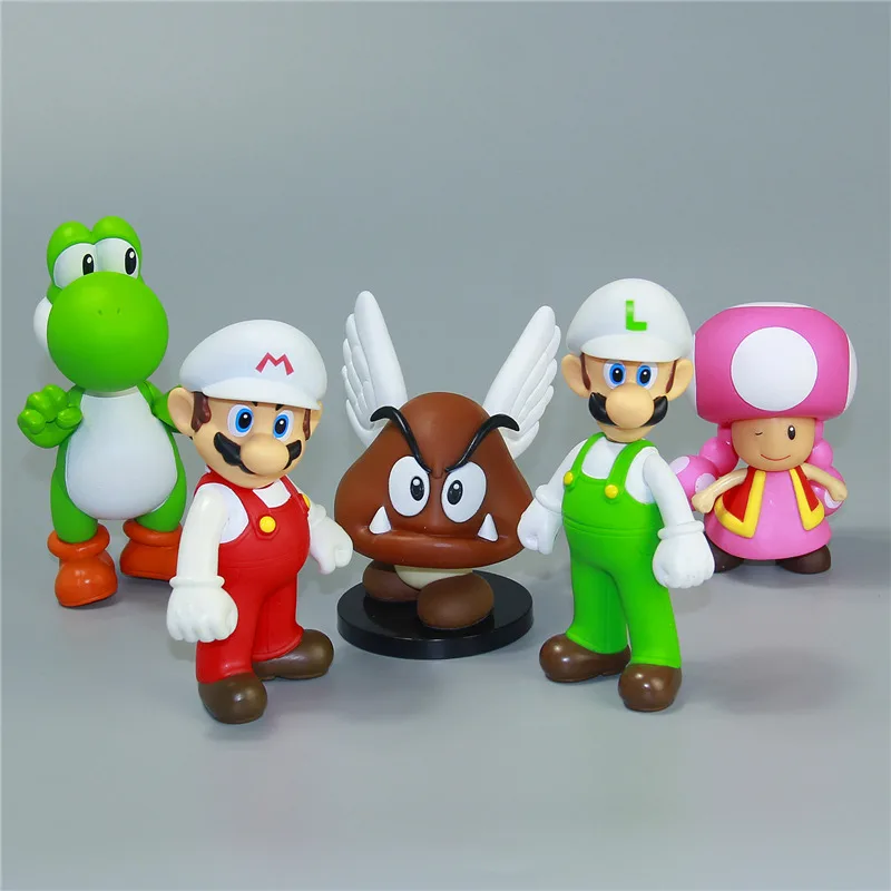 Супер Марио 12 см 4 7 &quotигрушка кукла из ПВХ Bros фигурка Луиджи Йоши 1 шт. Бесплатная