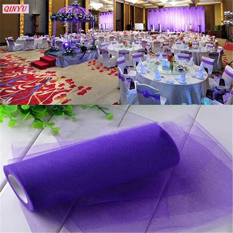 Рулон тюля (22 м/рулон) мягкая органза с украшением из кристаллов 15 см на катушке