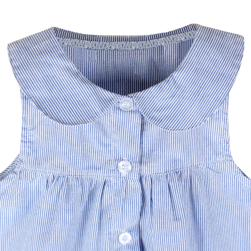Summer Fashion Baby Girls Shirt Dress Striped Cotton Sleeveless Tutu Pink Blue Cute Girl Outfits Brand New | Детская одежда и