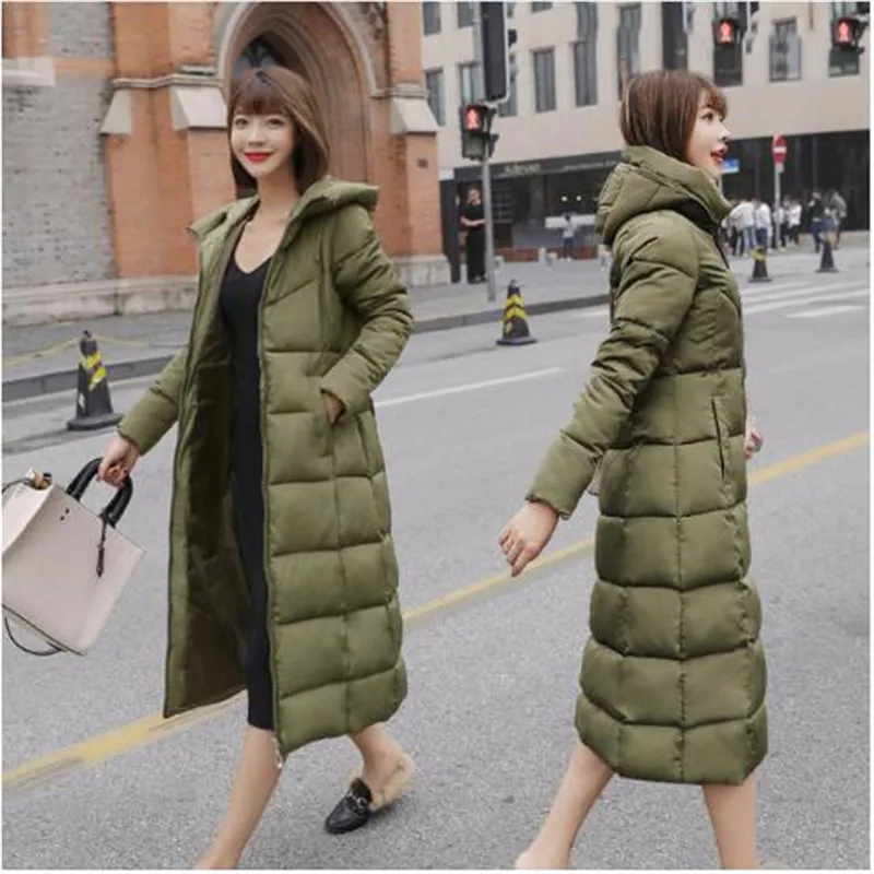M-6XL новинка зимняя куртка Женская парка пальто Feminina длинный пуховик плюс размер с