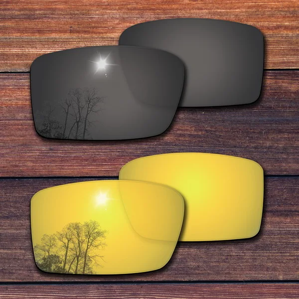 Black and 24KGold OOWLIT поляризованные Сменные линзы для-солнцезащитные очки Oakley Gascan солнцезащитные очки с оправой-сорта - Цвет линз: Black and 24KGold