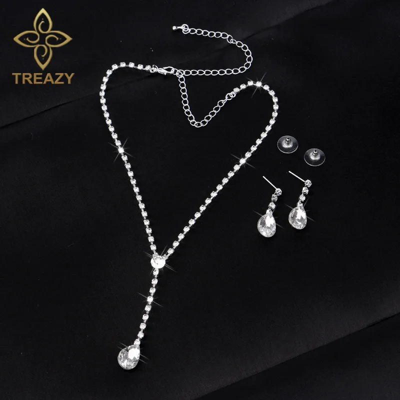 Комплект из колье и серёг серебристого цвета|necklace earring set|jewelry setsbridesmaid jewelry set |